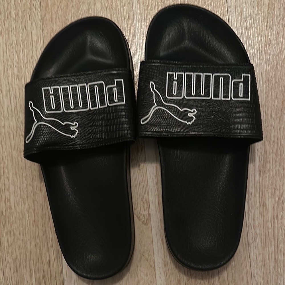 Women’s Leadcat Leather Puma Black Slides